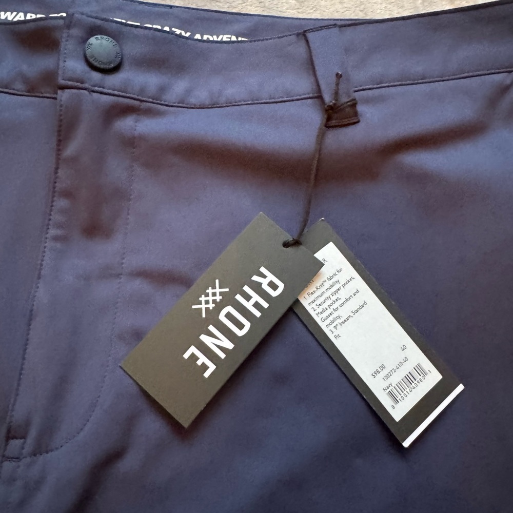 Rhone Commuter Shorts Men’s Size 40 Navy 9” Inseam Flex-Knit NEW $98 MSRP - Picture 2 of 8